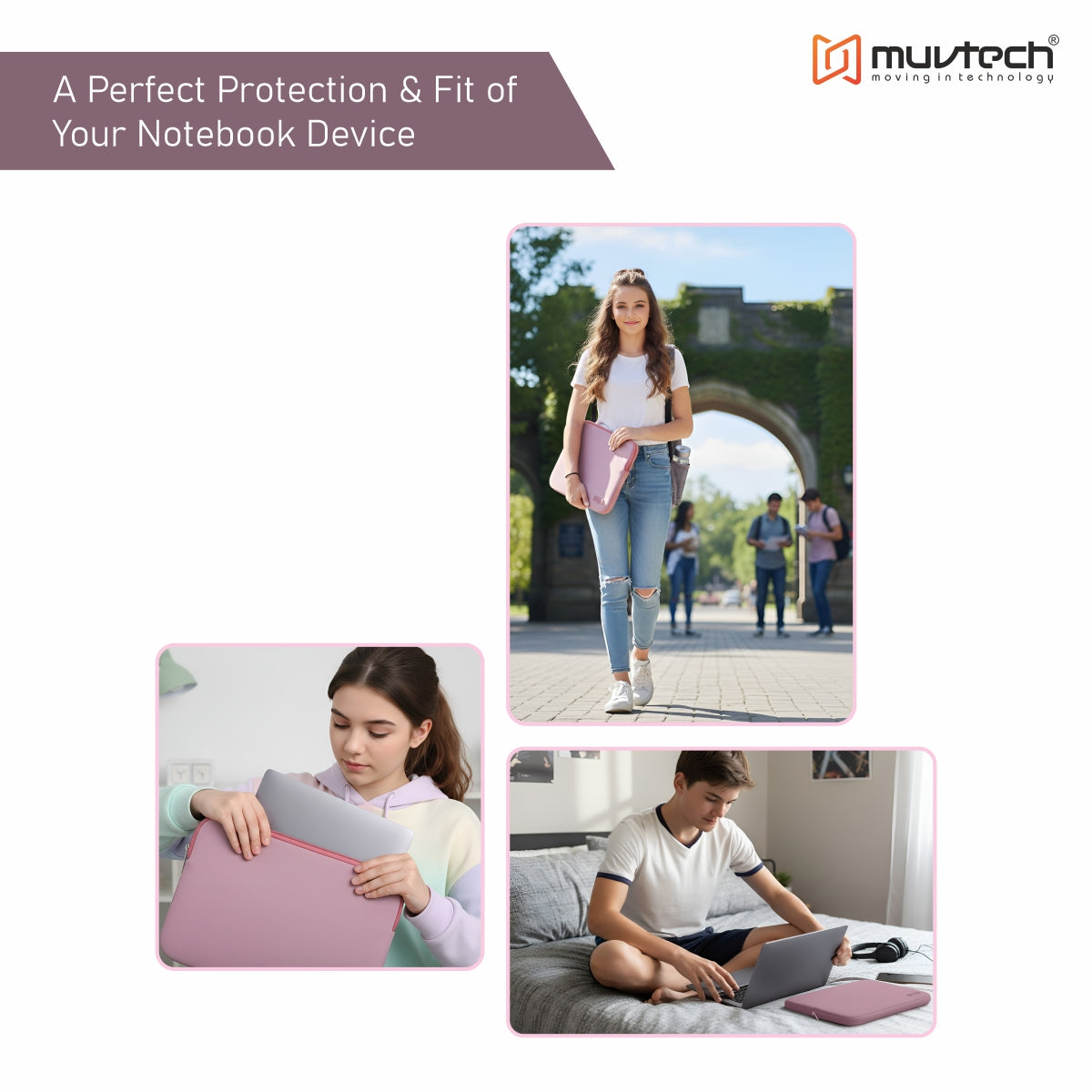 Slevo Laptop Sleeve – Elasticated Fit with Lycra & Neoprene Outer, Soft Padded Interior for MacBook (13 Inches)