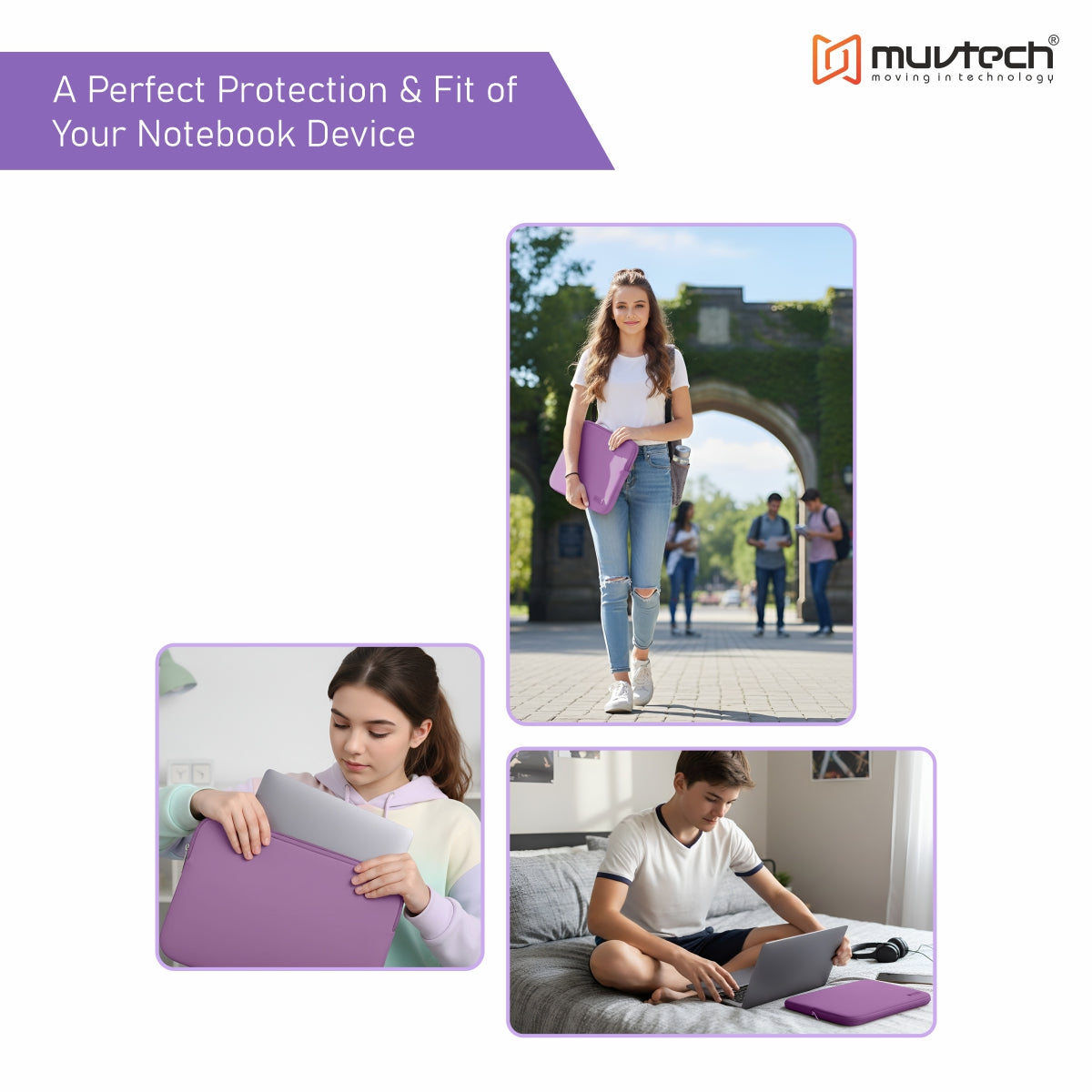 Slevo Laptop Sleeve – Elasticated Fit with Lycra & Neoprene Outer, Soft Padded Interior for MacBook (13 Inches)