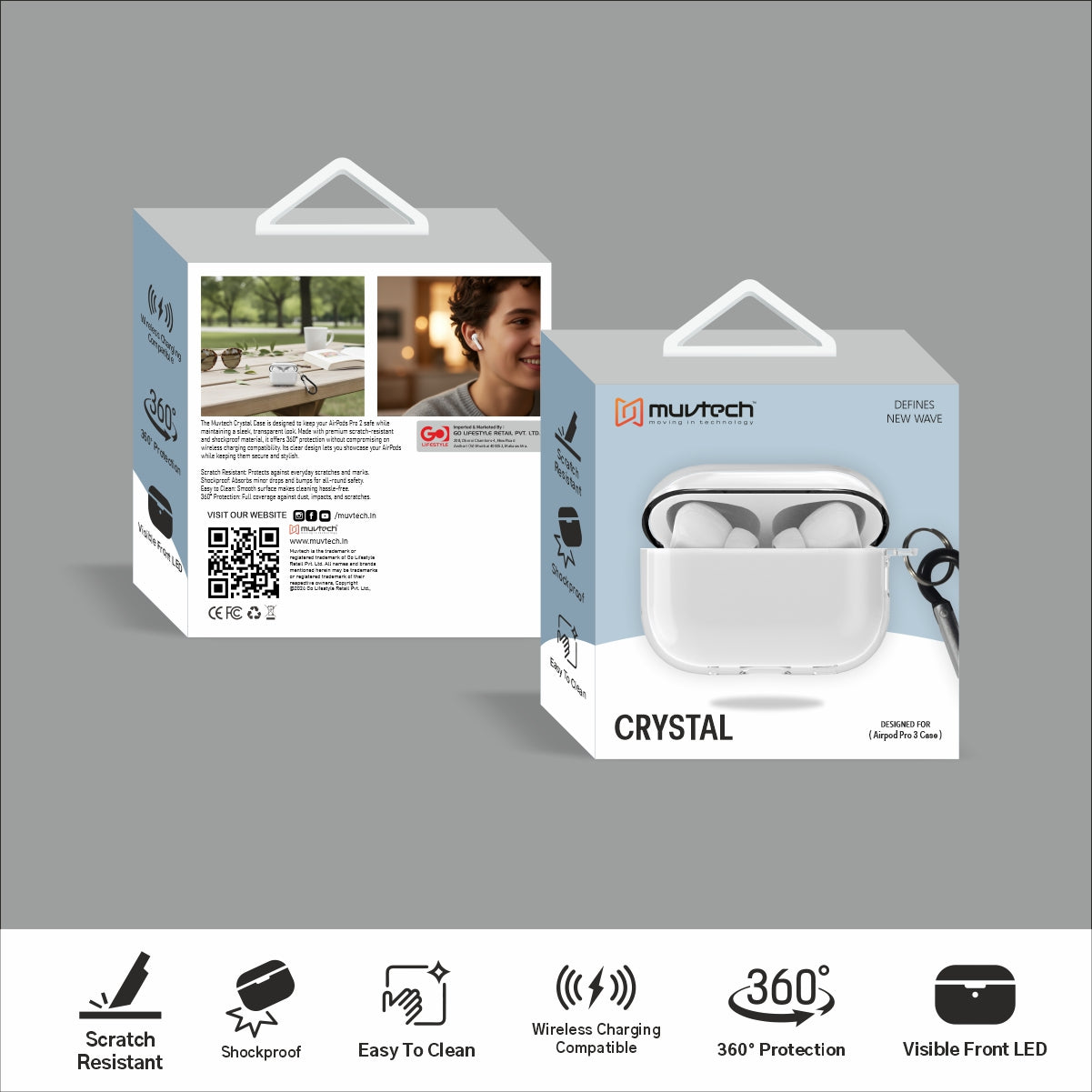 Crystal Case for AirPods Pro 3.