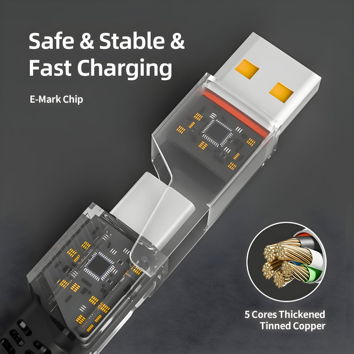 Omni 100W 4-in-1 Type-C PD Fast Charging Cable | Durable, Efficient, and Multi-Device Compatible