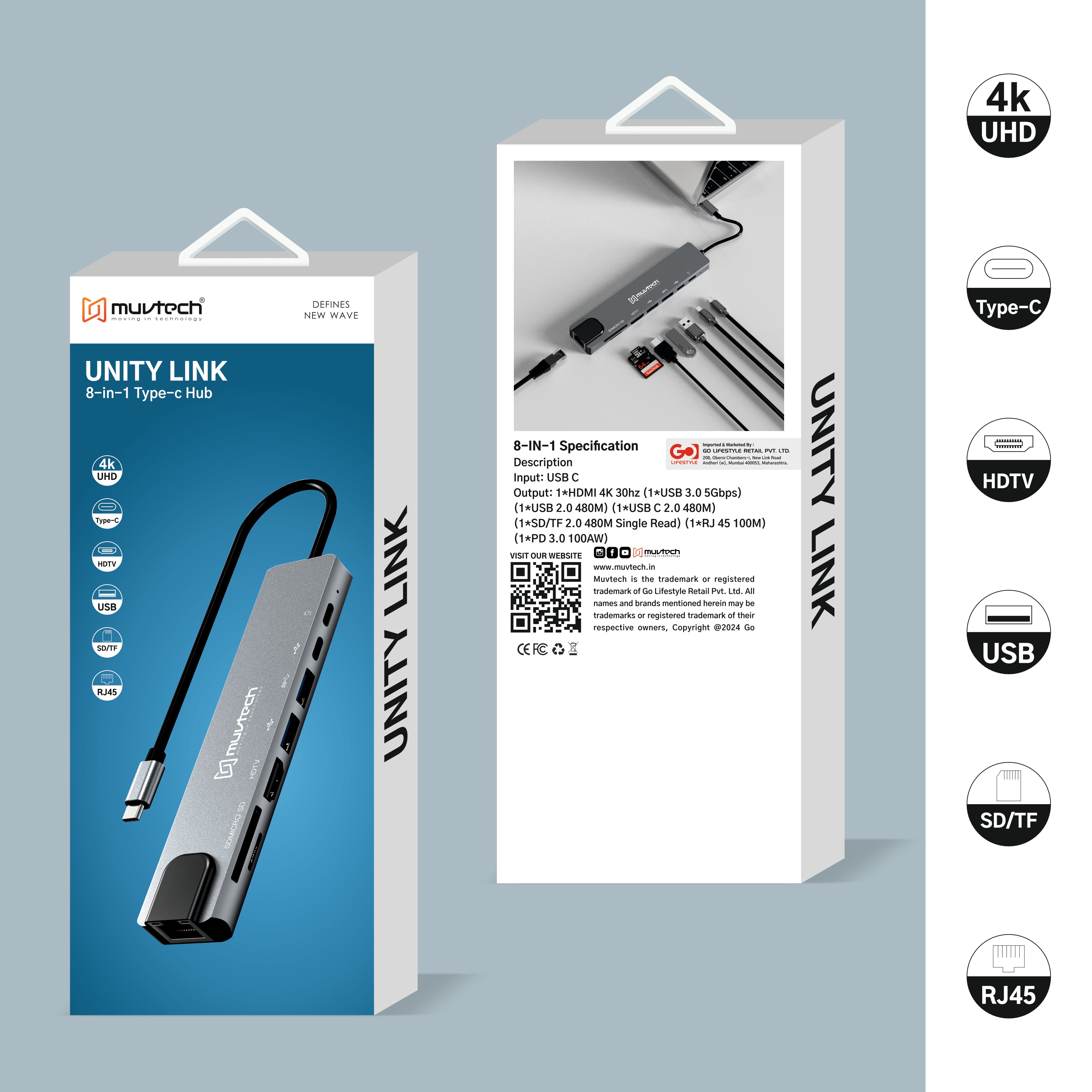Unity Link 8-in-1 USB Type-C Hub