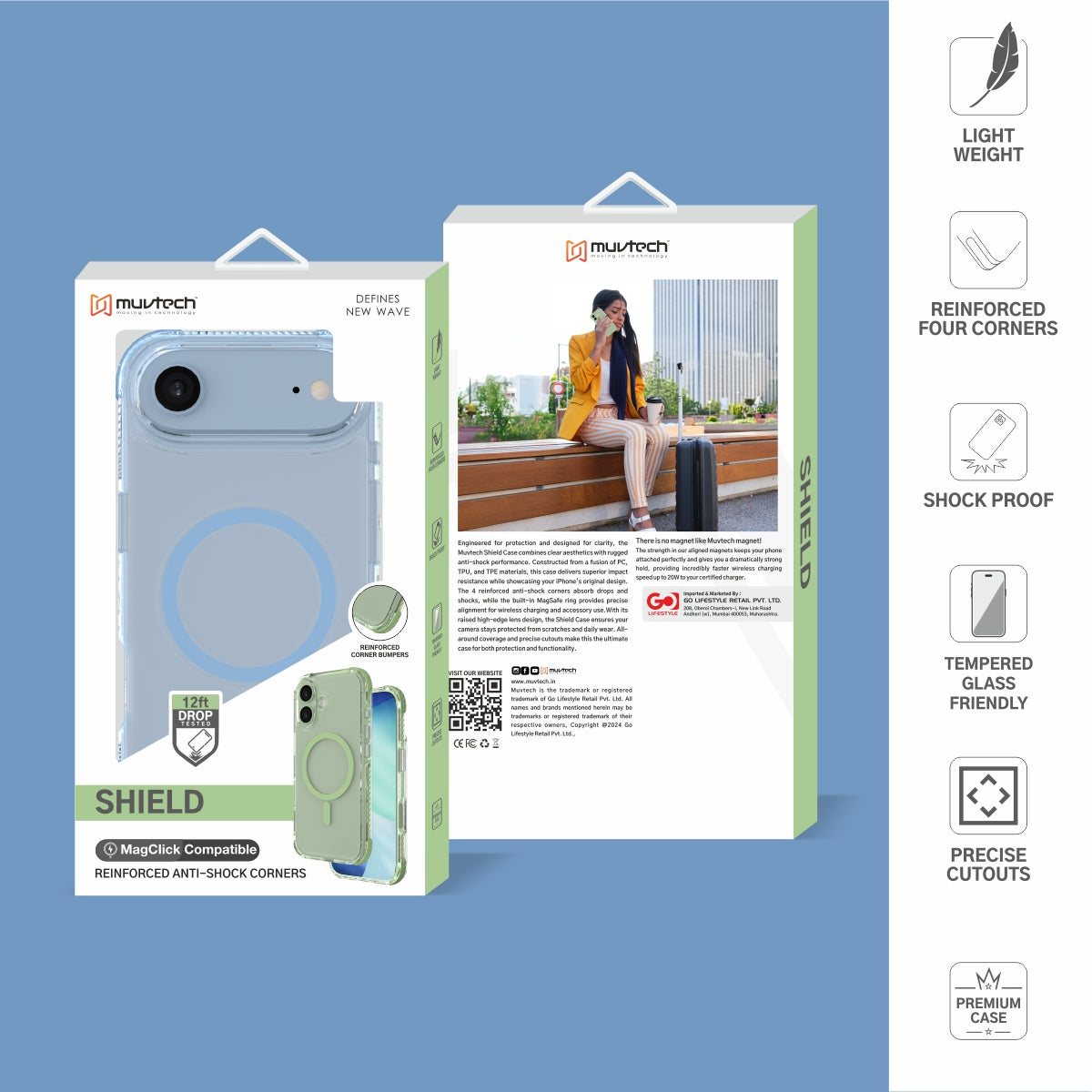 Sheild Case for iPhone 17 Air, Anti-shock Case With Raised Corners for Protection