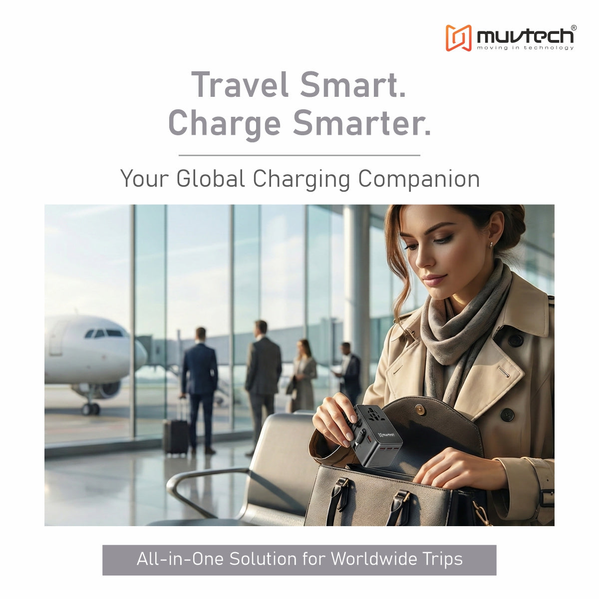 World Traveller Pro Universal 35W PD Fast Charger Adapter | Compatible with MacBook, Laptops & International Travel (200+ Countries)