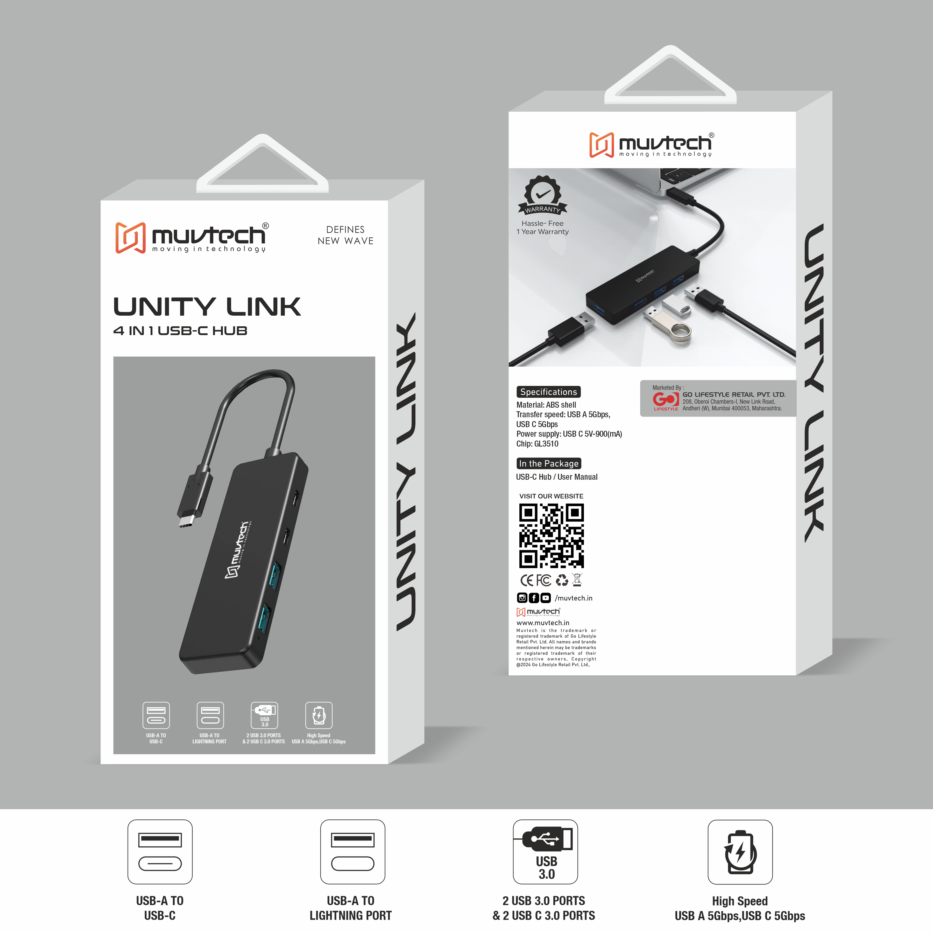 Unity Link 4-in-1 USB-C Hub