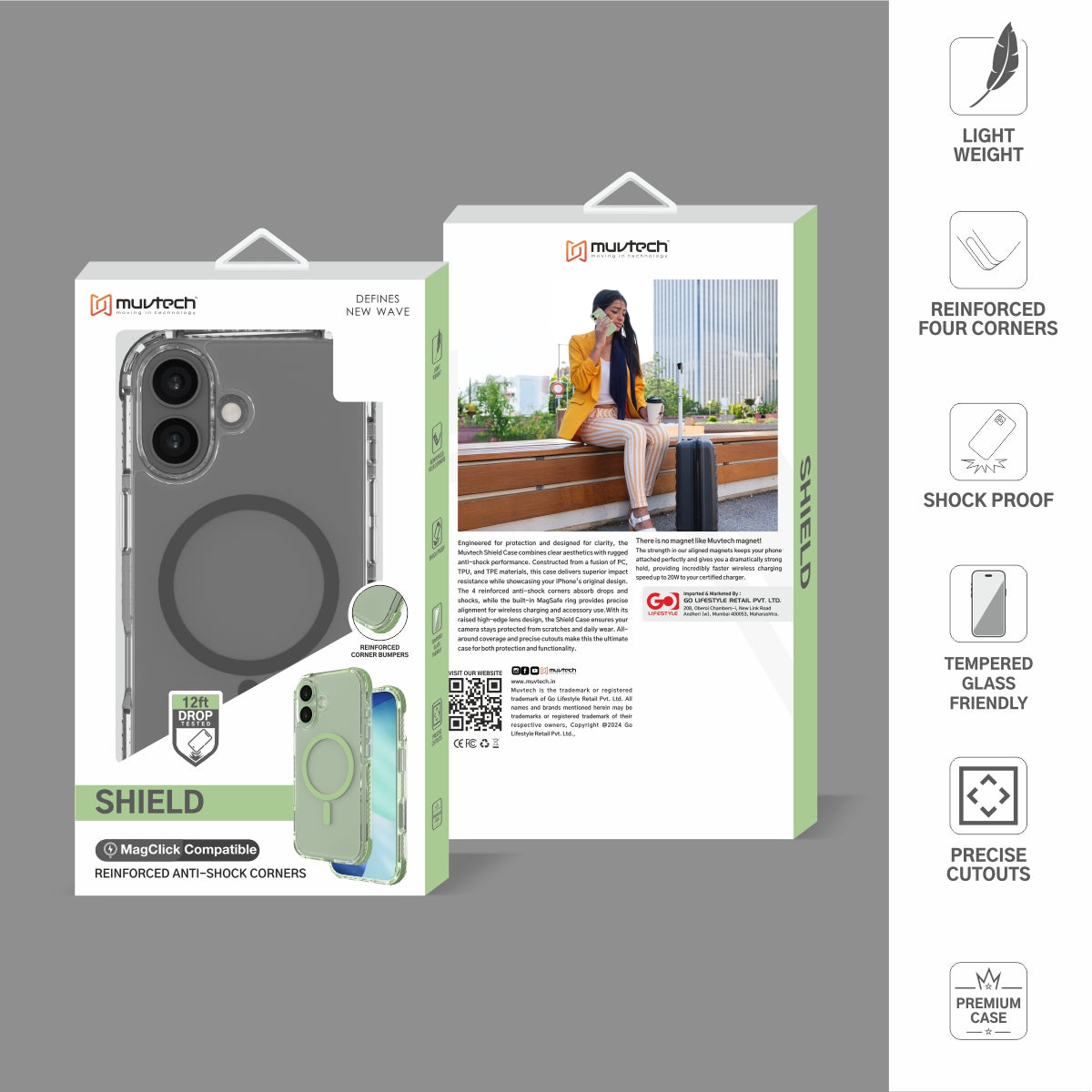 Sheild Case for iPhone 17 Anti-shock Case With Raised Corners for Protection