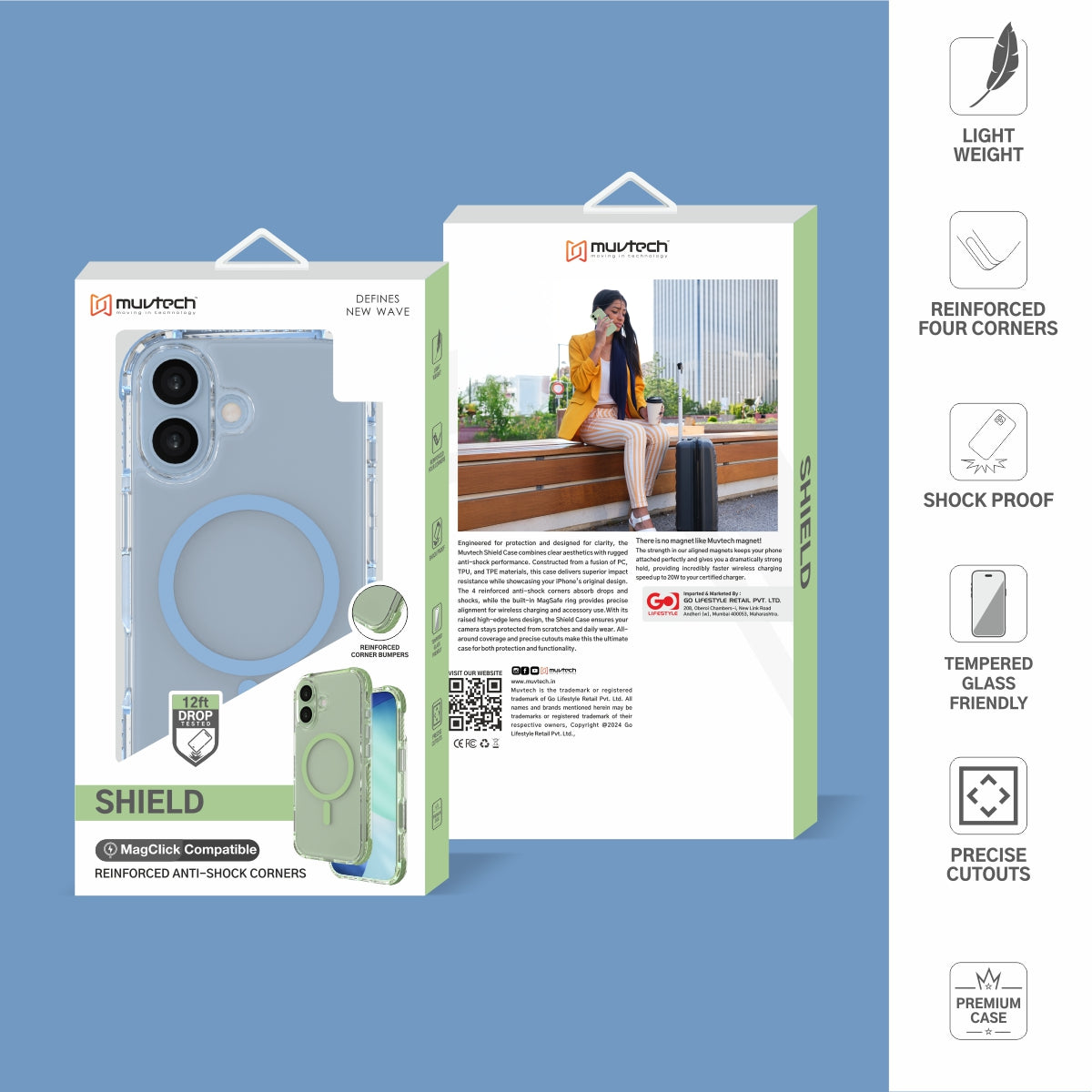 Sheild Case for iPhone 17 Anti-shock Case With Raised Corners for Protection