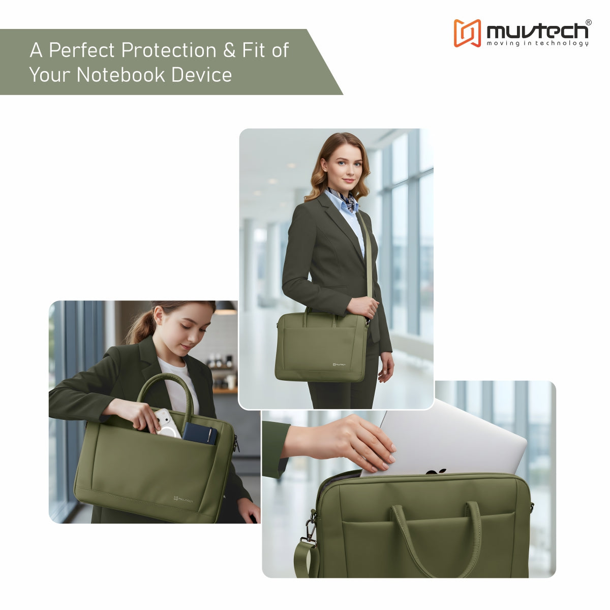 Muvtech KYRA Laptop Bag – Premium Stylish Laptop Bag for Laptops up to 15 Inch