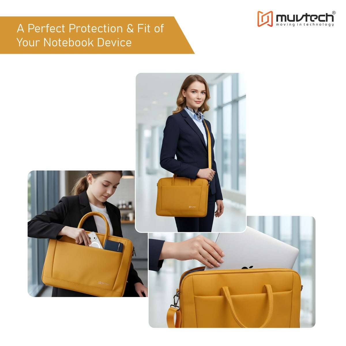 Muvtech KYRA Laptop Bag – Premium Stylish Laptop Bag for Laptops up to 15 Inch
