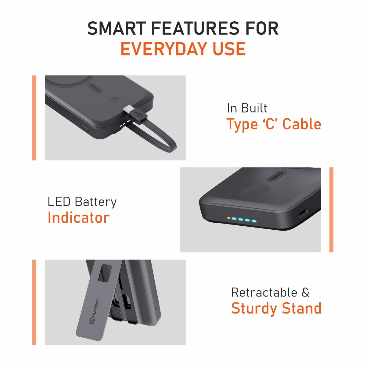 Qi2 Certified TURBOBRIC 10000mAh Power Bank