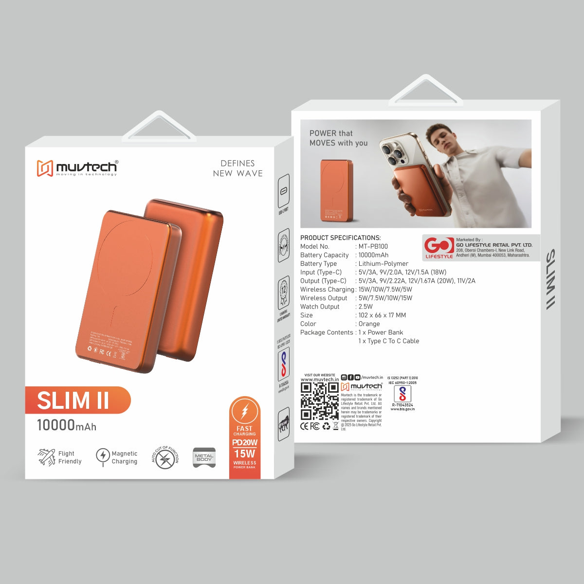 Slim II, 10000 mAh Power Bank