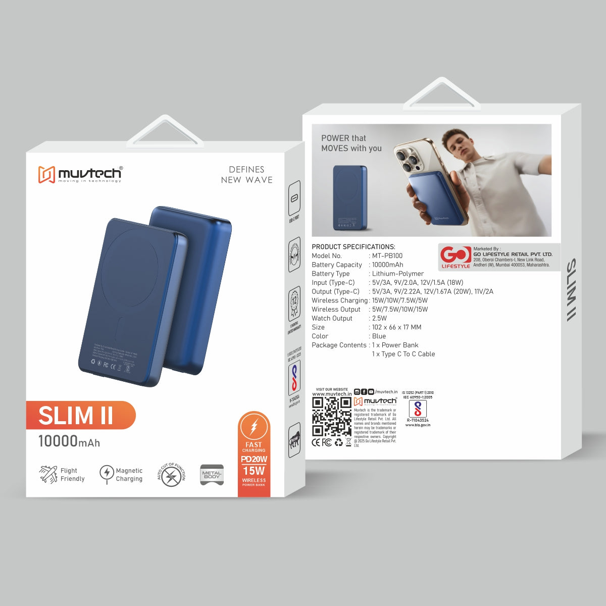 Slim II, 10000 mAh Power Bank