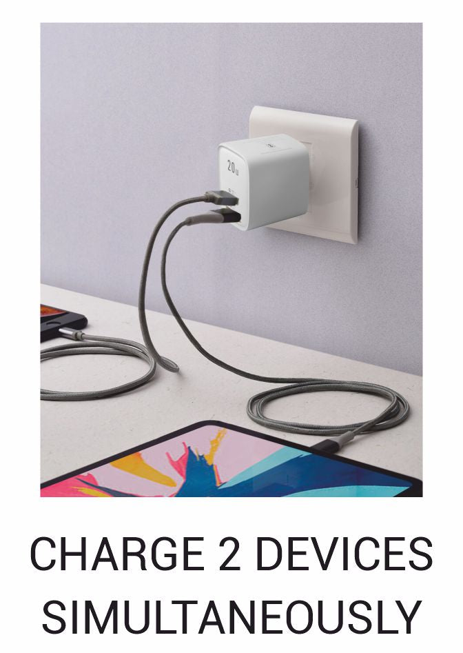 20W Dual Port USB & Type-C Mobile Wall Charger – Fast Charging for All Your Devices