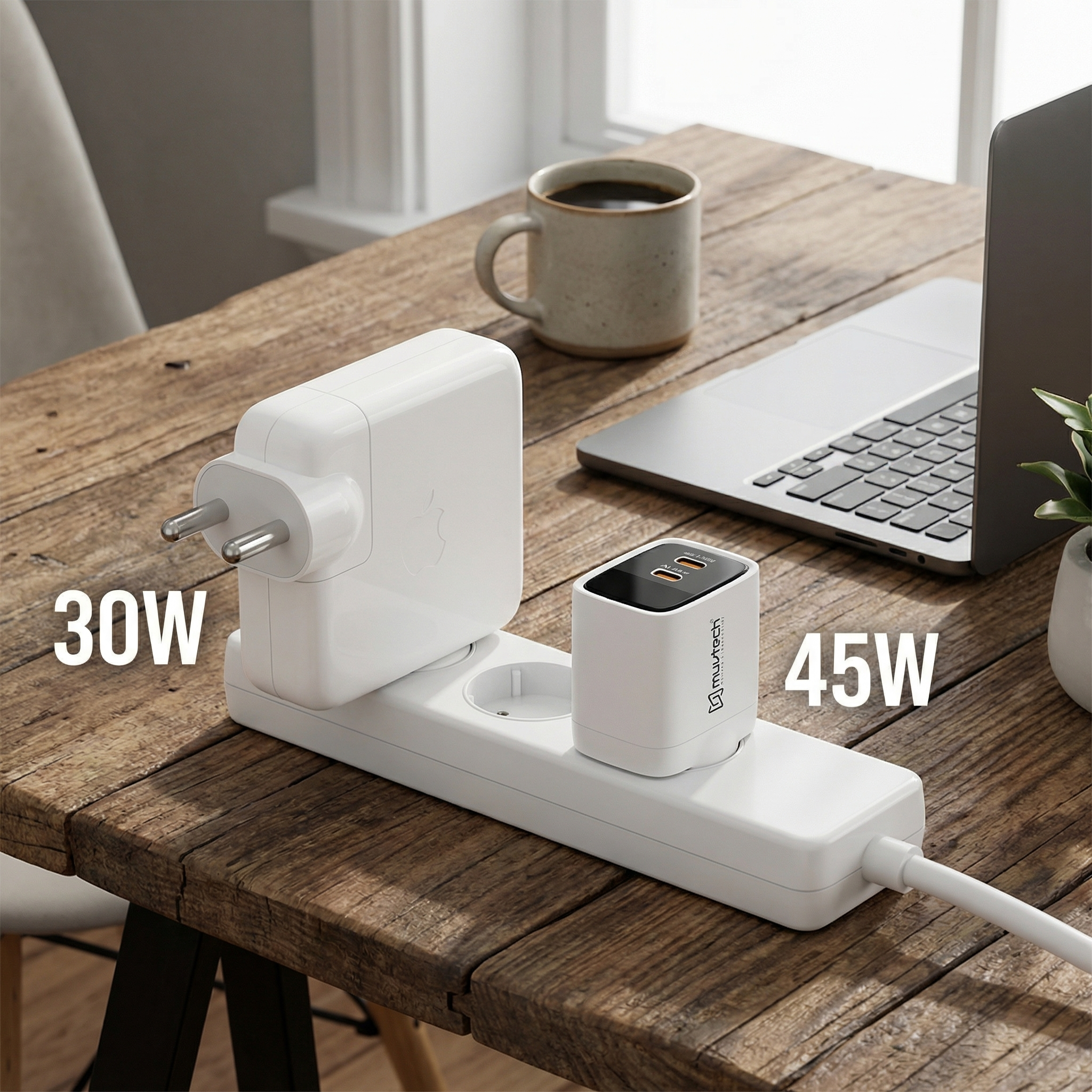 Air Cube 45W Dual‑Port GaN Wall Charger Adapter