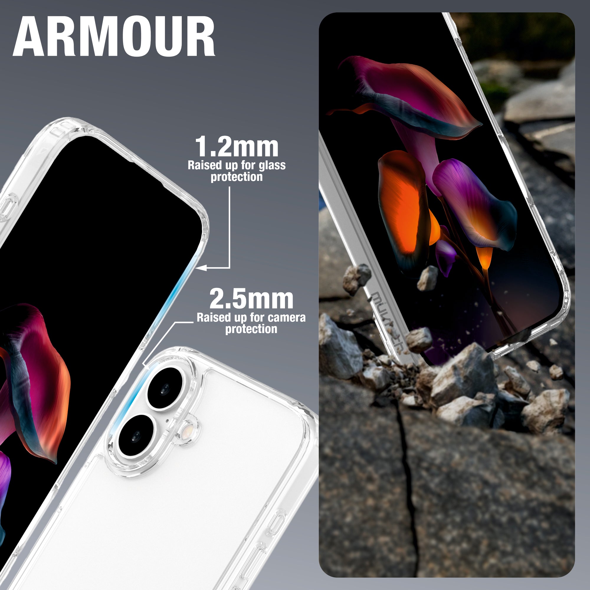 Armour Clear Case Compatible For iPhone 16