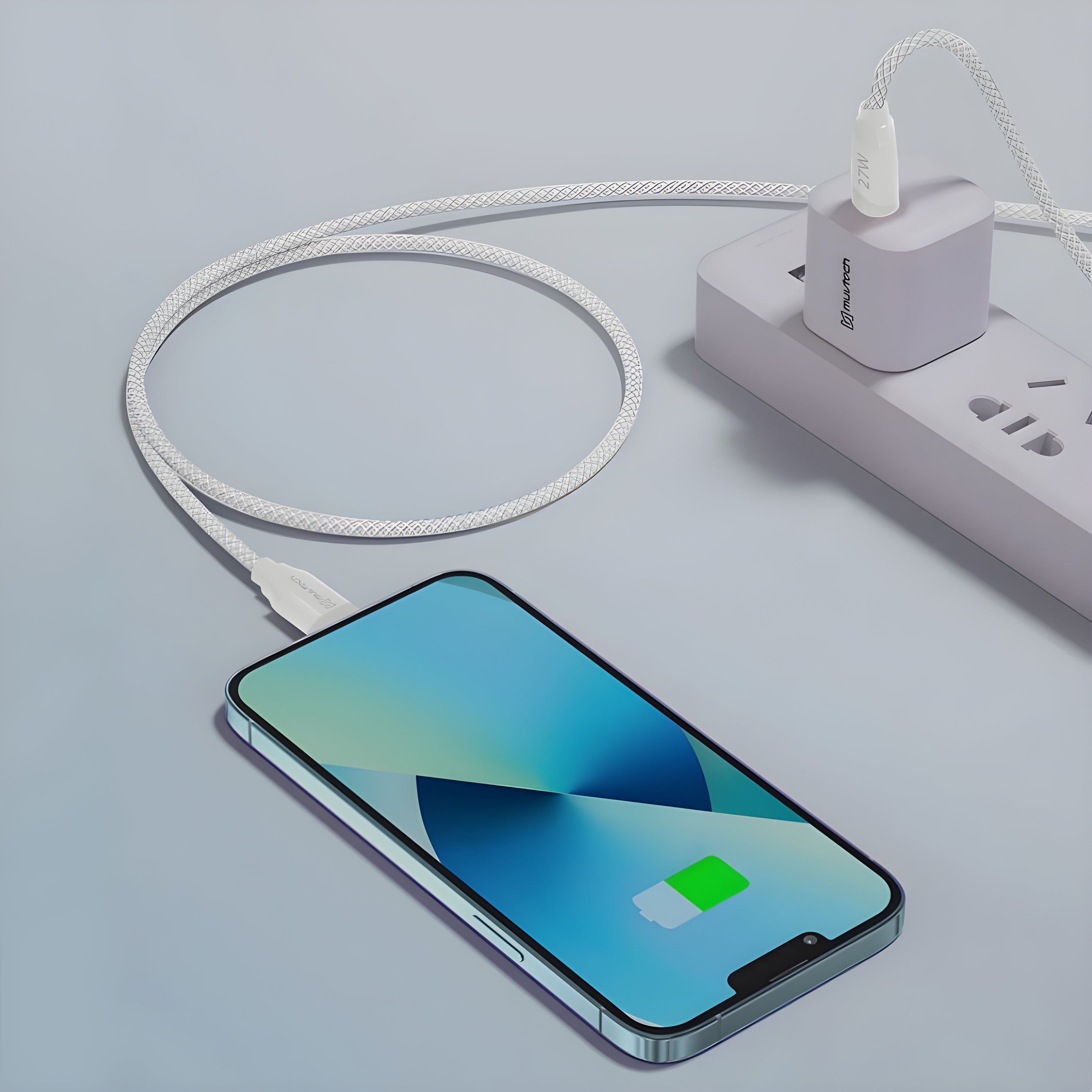 Surge 27W Fast Charging Braided Cable – Type-C to Lightning- 1 Meter