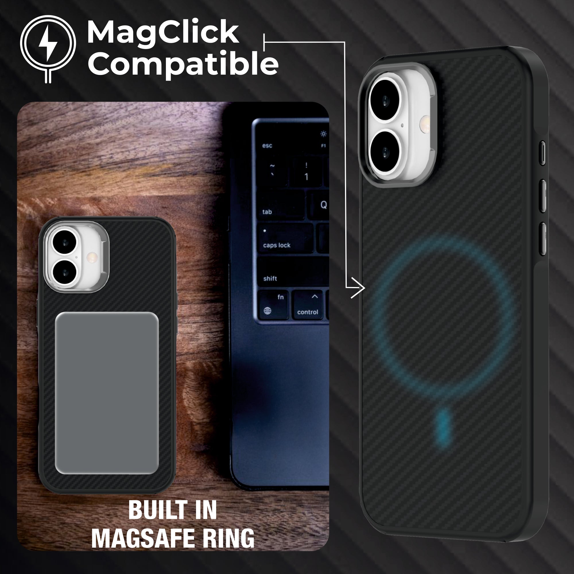 CABO Snap Tough Aramid Mag-Safe Compatible Case for iPhone 16 Series