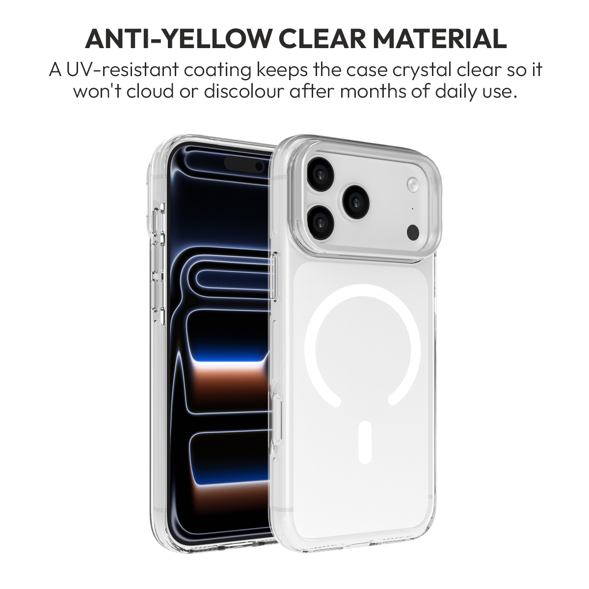 Clario X clear iPhone 18 case lifestyle detail