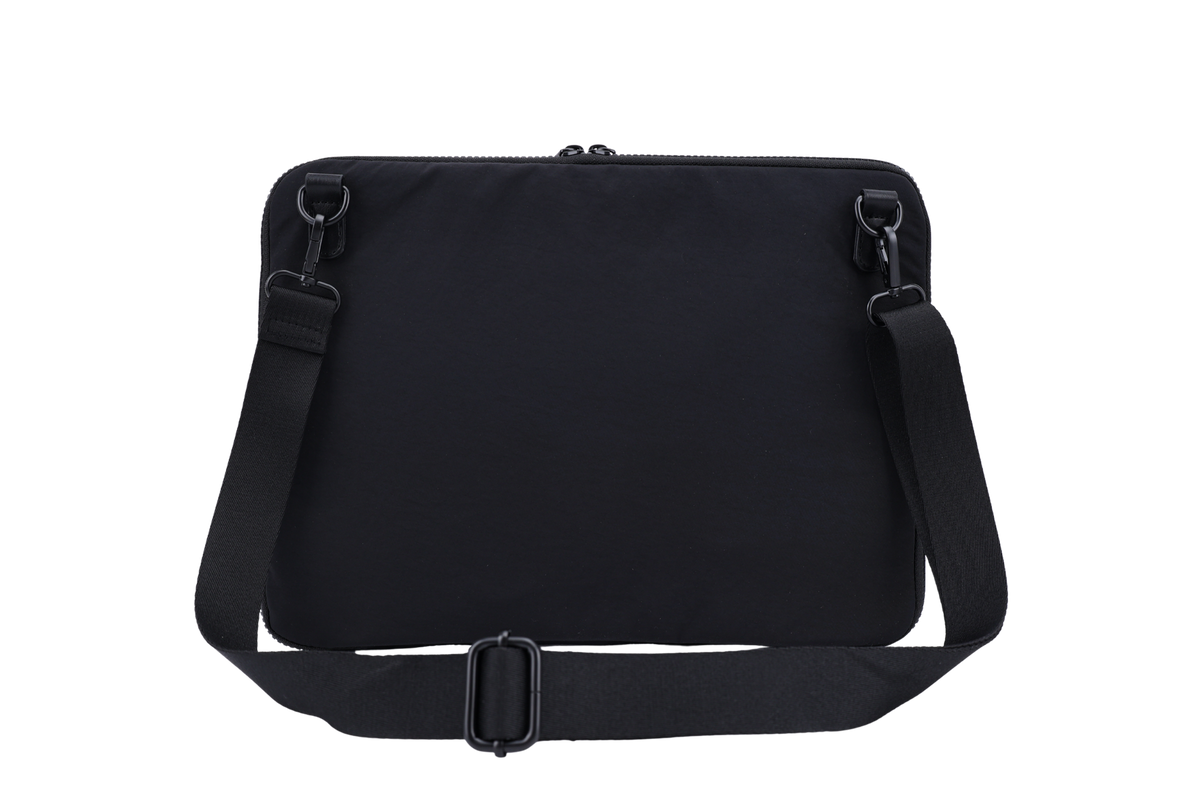 The Loft Laptop Sleeve in Black with detachable shoulder strap #Color_Black