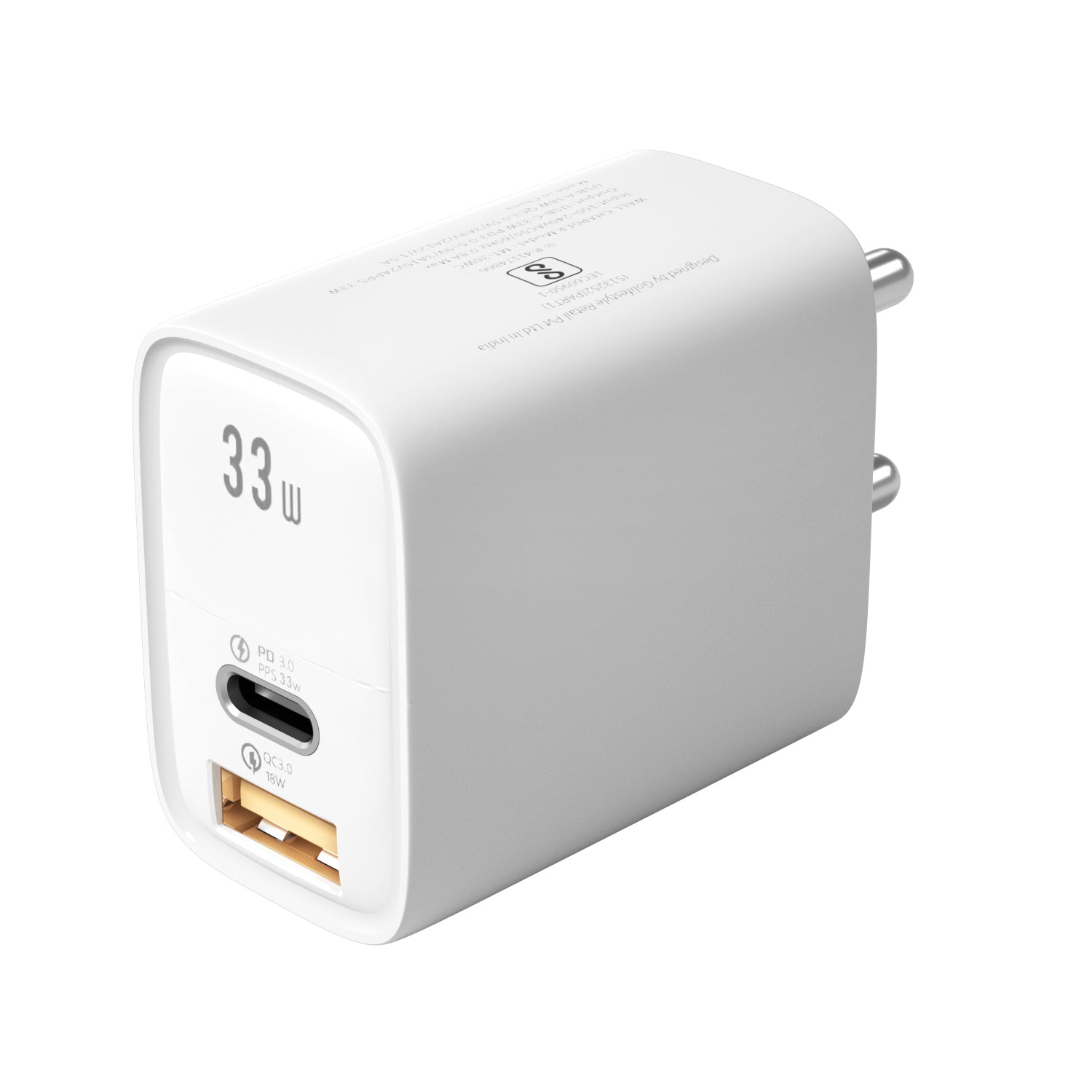 33W Dual Port USB & Type-C Mobile Wall Charger – Fast Charging for All Your Devices