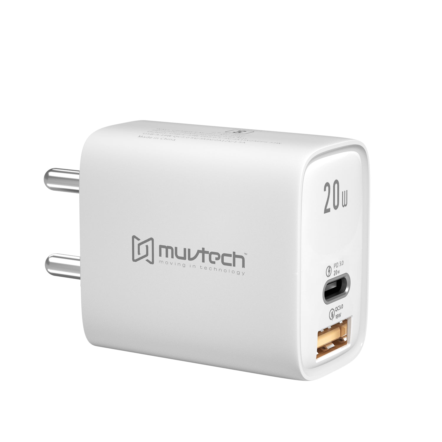 20W Dual Port USB & Type-C Mobile Wall Charger – Fast Charging for All Your Devices