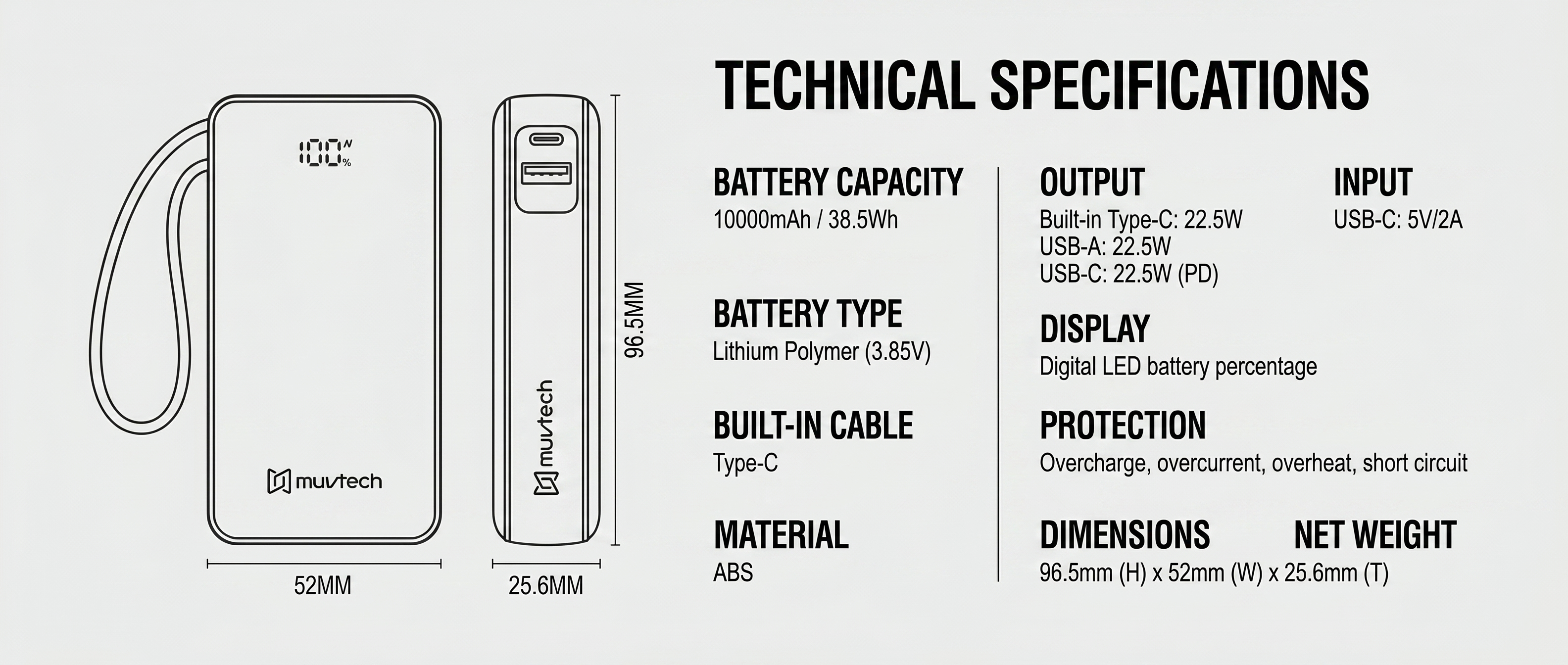 Mini Mate 10000mAh Power Bank