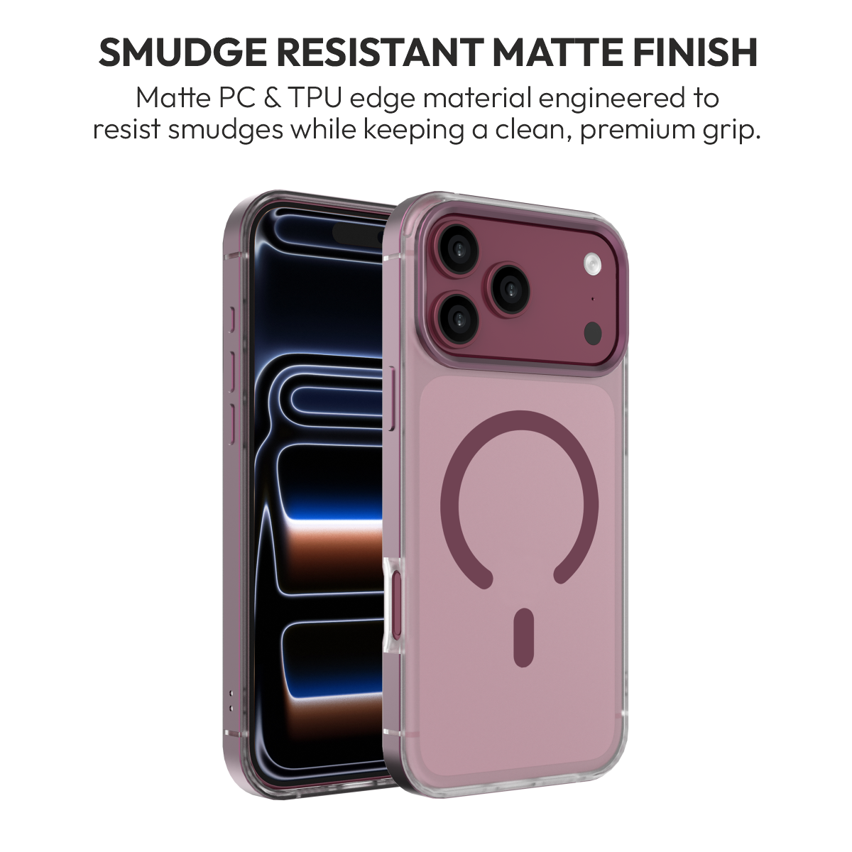MIST case in Burgundy, smudge-resistant clear finish#Color_Burgundy