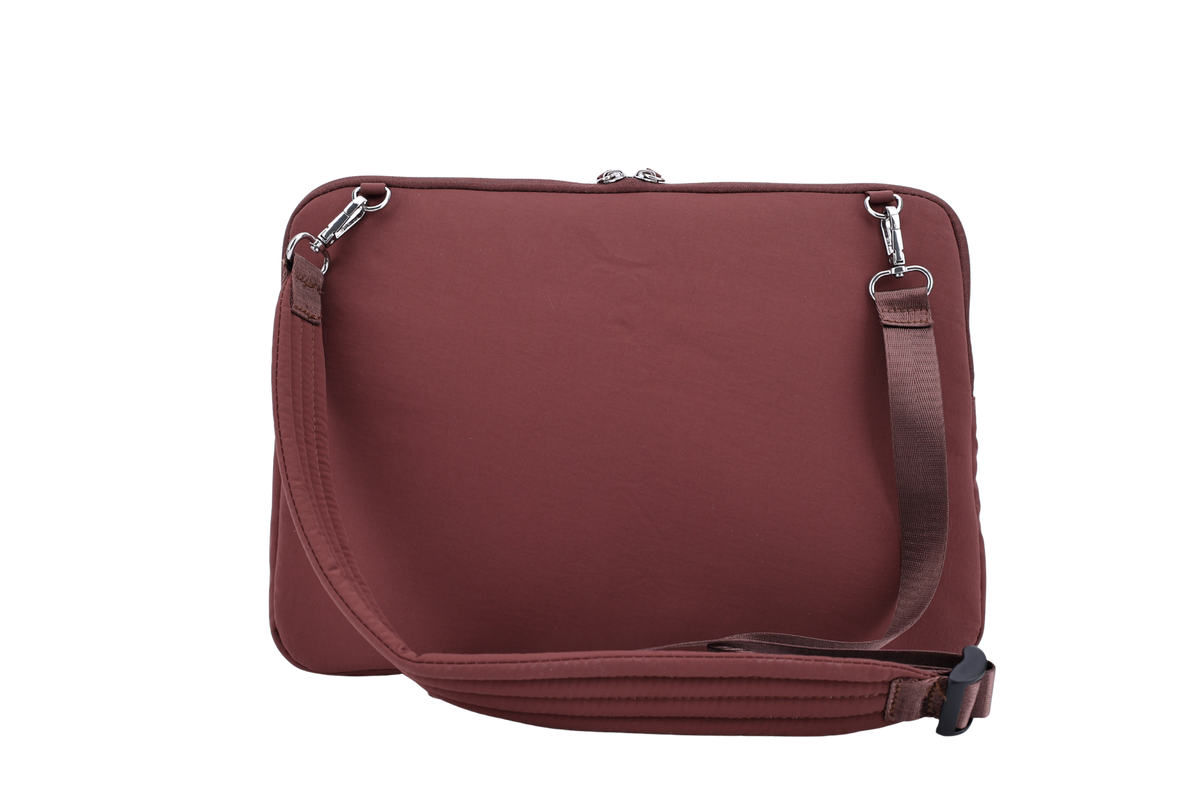 The Port Laptop Sleeve in Maroon with detachable shoulder strap #Color_Maroon