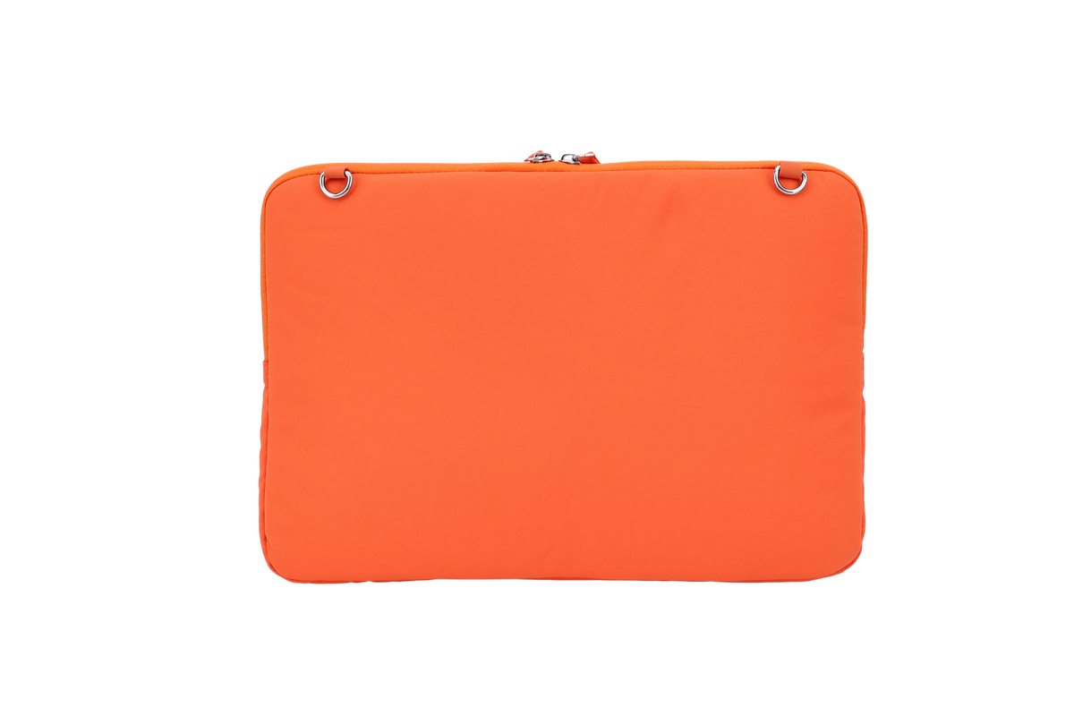 The Port Laptop Sleeve in Orange, back panel #Color_Orange
