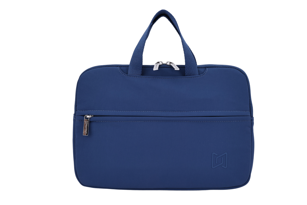 The Studio Portfolio in Blue, front zip detail #Color_Blue
