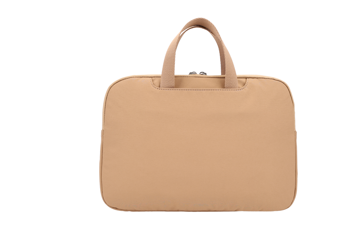 The Studio Portfolio in Light Brown, front view with twin handles #Color_Light Brown