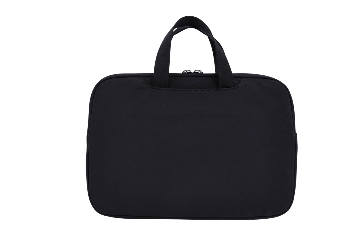The Studio Portfolio in Black, front view with twin handles #Color_Black