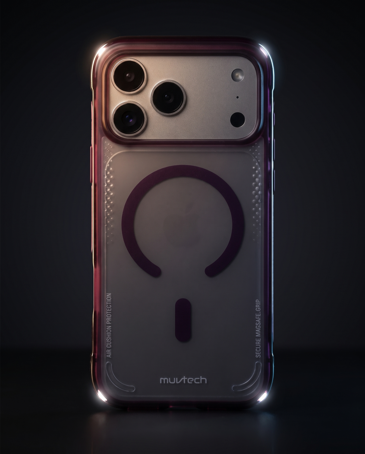 Tinto iPhone 18 Pro case frosted back, MagSafe ring and air cushion corners