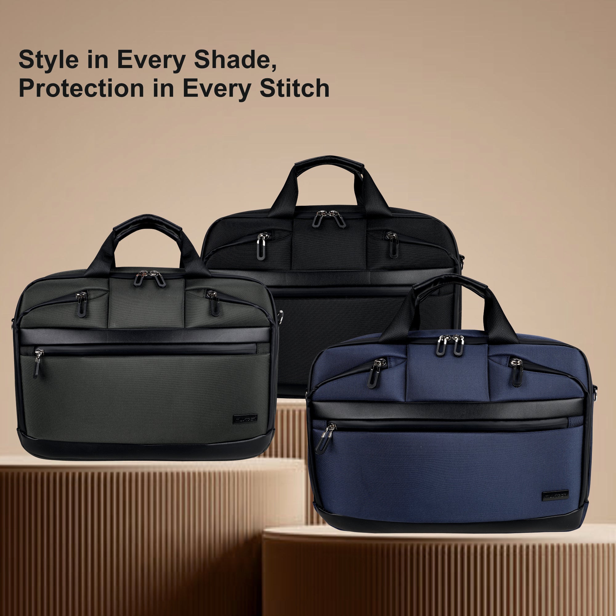 Zurich Brief Case Nylon Laptop Bag – Water-Repellent, Multi-pocket Design with Waterproof Zipper & Strong Handle (Ideal for Executive One-Day Travel