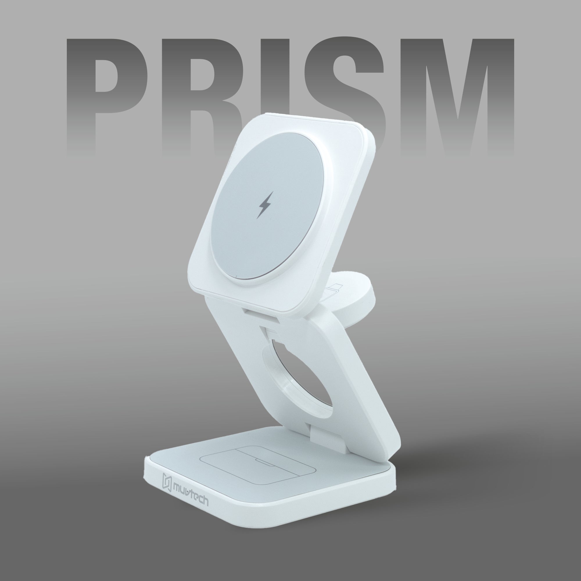 PRISM 3-in-1 Wireless Charger 15W Magnetic Charging for iPhone, Airpod, iWatch & Magnetic Charging Support Devices