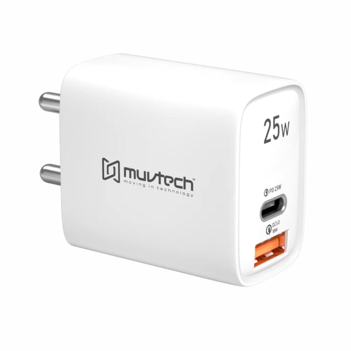 25W Dual Port USB & Type-C Wall Charger