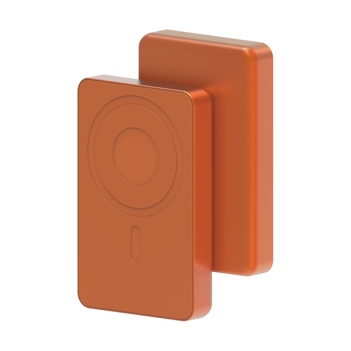 Muvtech Slim Pro 10,000mAh 3-in-1 power bank in Orange, front and back view