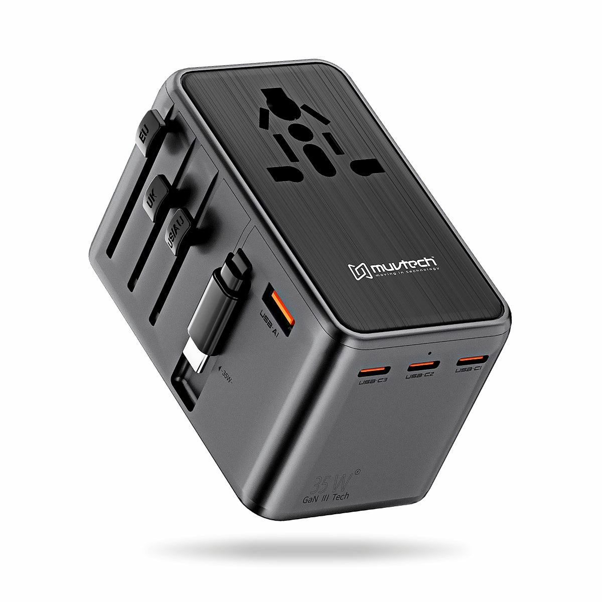 World Traveller Pro Universal 35W PD Fast Charger Adapter | Compatible with MacBook, Laptops & International Travel (200+ Countries)