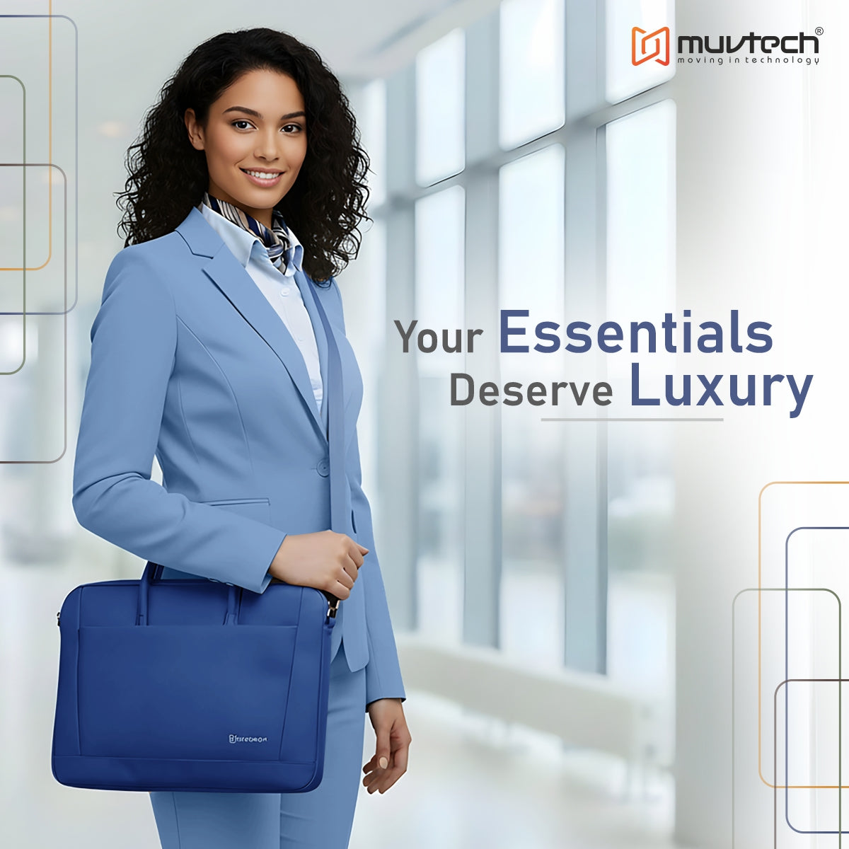 Muvtech Zurich Brief Case Nylon Laptop Bag | Water-Repellent