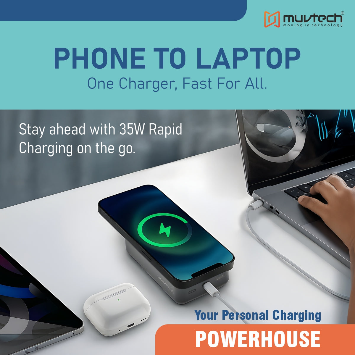 TANK 20000mAh Magnetic 15W Mag-Safe Wireless Charging Power Bank