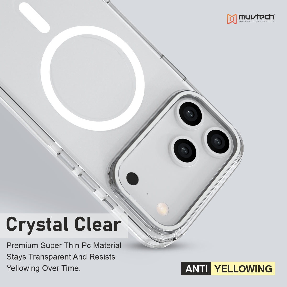 Clario X Anti Yellow Case for iPhone 17 Series with Stand