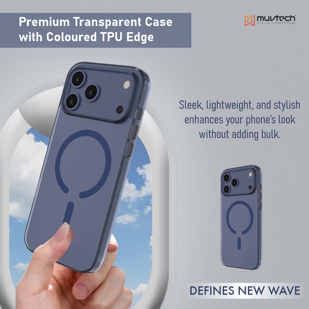 Plyo Case for iPhone 17 Pro/Pro Max Transparent With Coloured Sides Hybrid case, Anti-Yellow Case