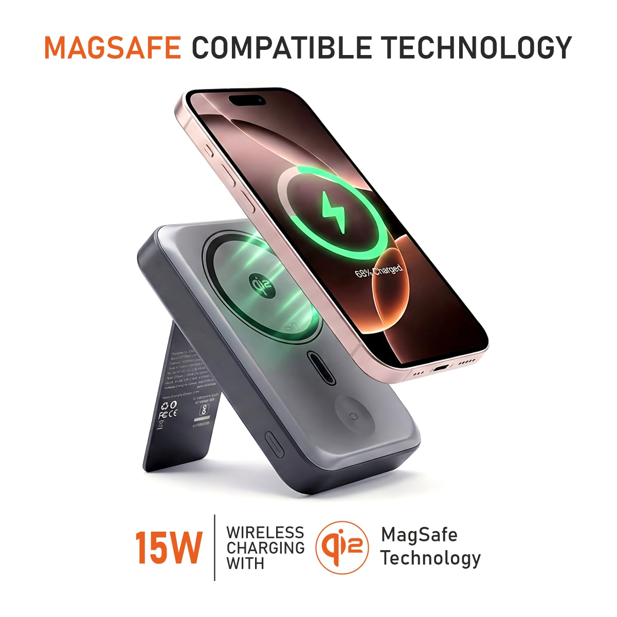 Qi2  Certified TURBOBRIC 10000mAh Mag-Safe Power Bank | 35W PD Fast Charging with Kickstand