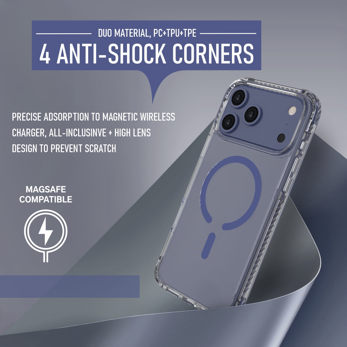 Sheild Case for iPhone 17 Pro, Anti-shock Case With Raised Corners for Protection