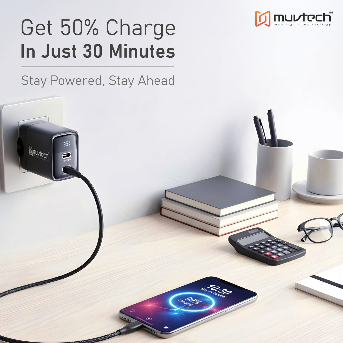 35W Dual Port Type-C Mobile Wall Charger – Fast Dual Charging for USB-C Devices