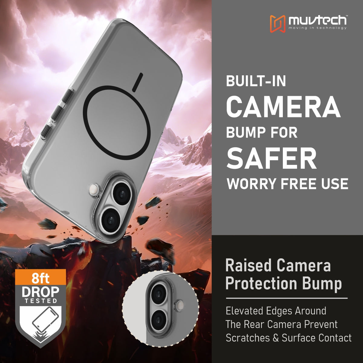 Crystal Halo Case for iPhone 17 Series, Slim Case with Camera Protection Bump, Anti-Yellow Case