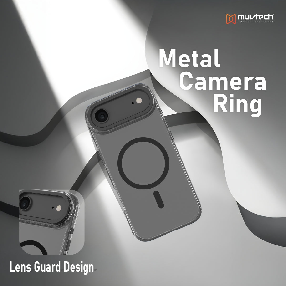 Troy Case for iPhone 17 Air Protective Case with Metal Camera Ring and Buttons