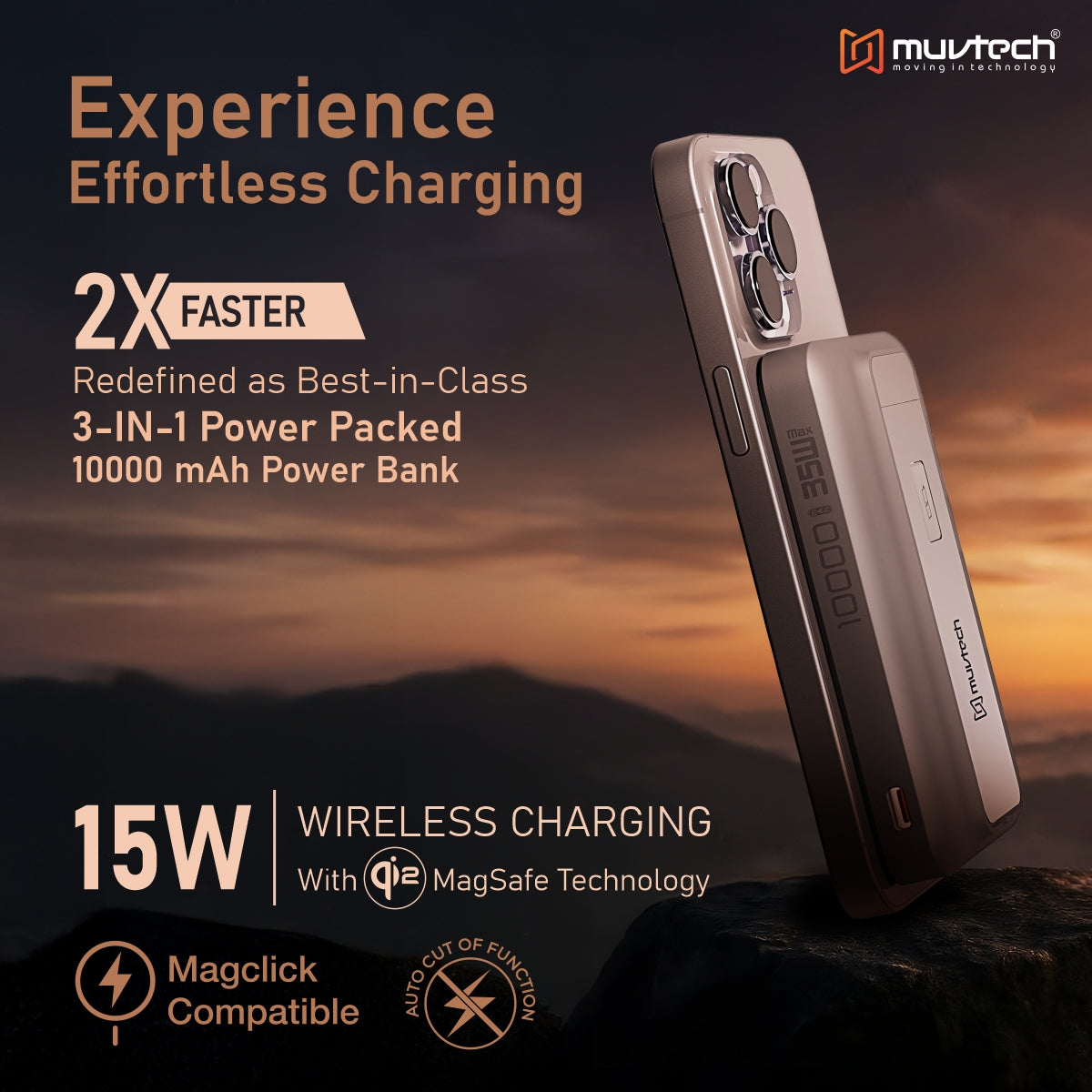 Qi2  Certified TURBOBRIC 10000mAh Mag-Safe Power Bank | 35W PD Fast Charging with Kickstand