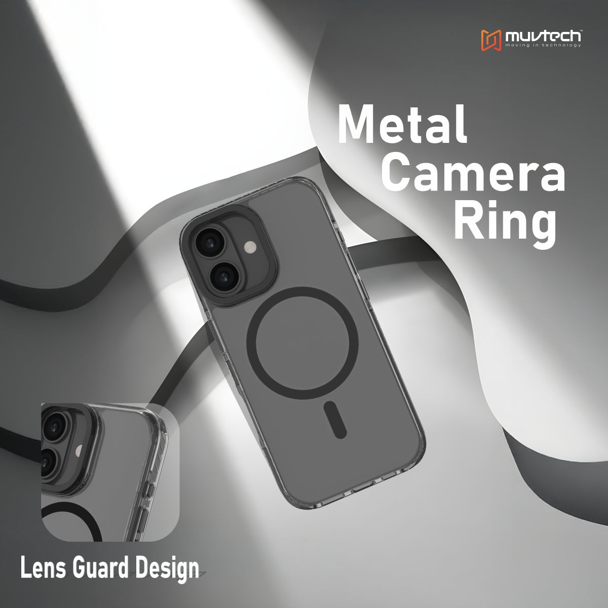 Troy Case for iPhone 17 Protective Case with Metal Camera Ring and Buttons