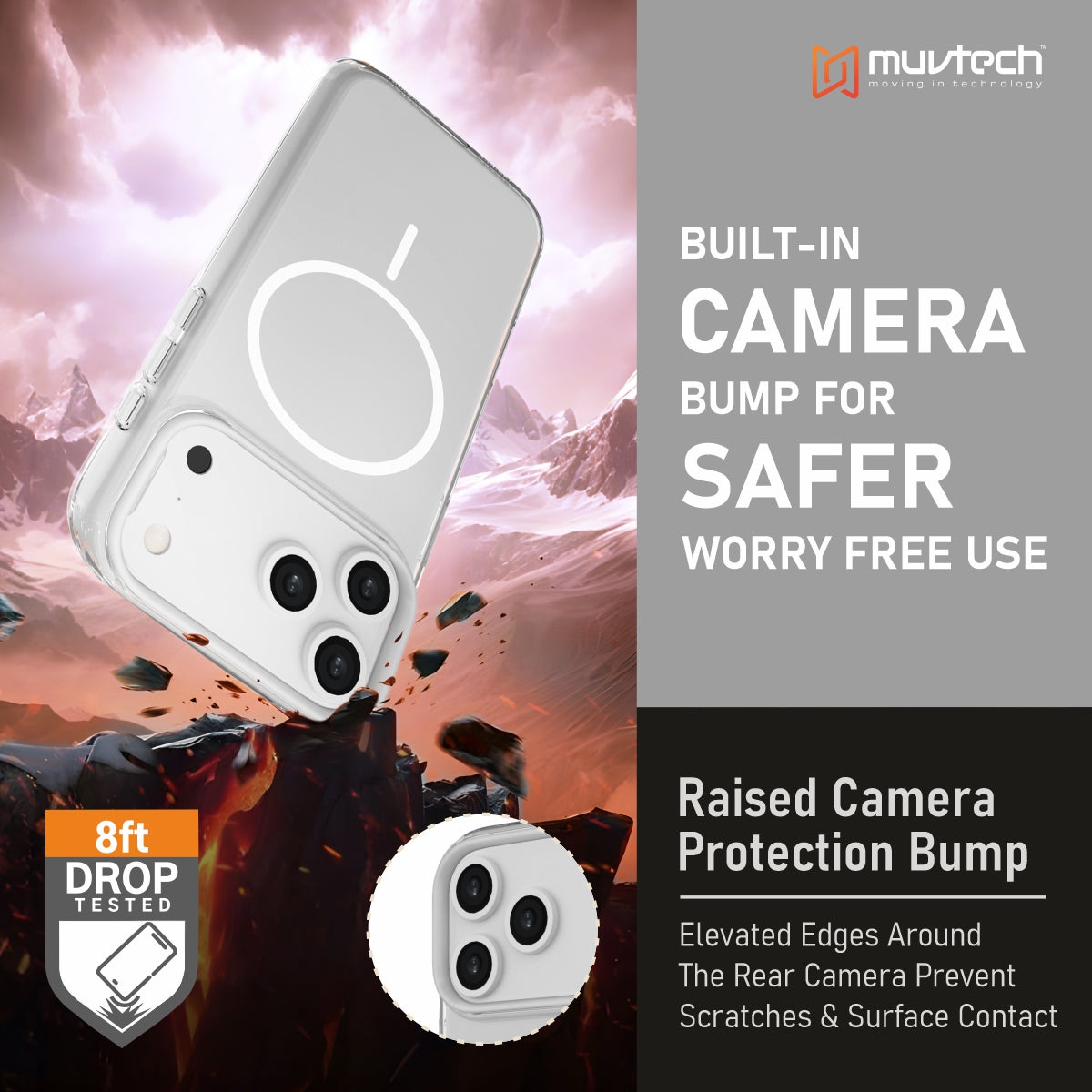 Crystal Halo Case for iPhone 17 Pro / Pro Max Slim Case with Camera Protection Bump, Anti-Yellow Case