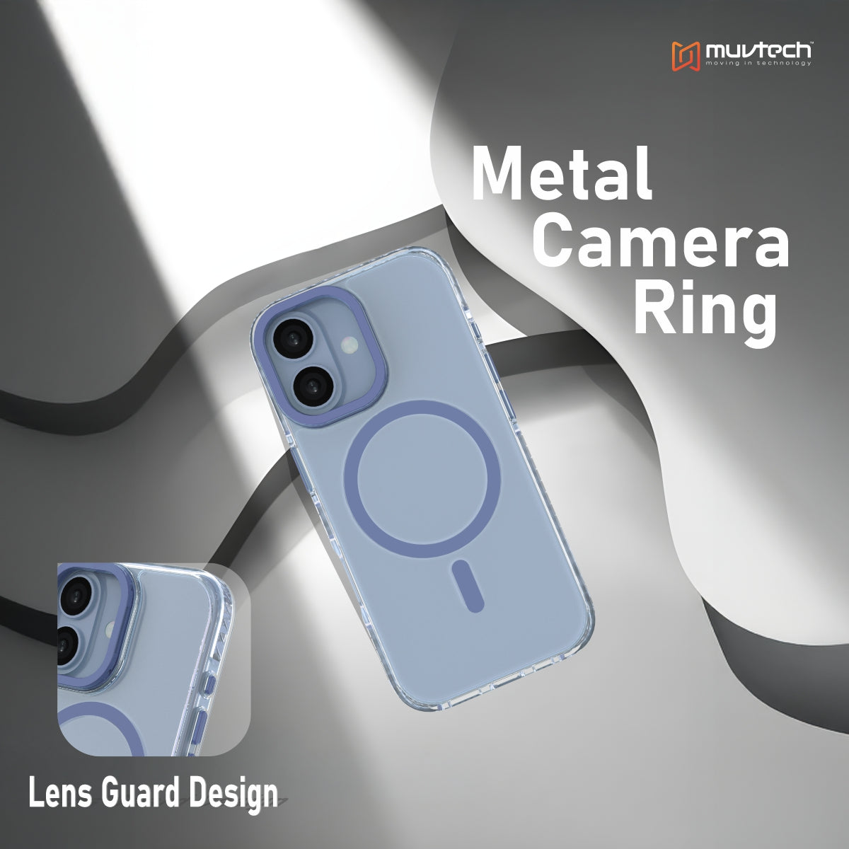 Troy Case for iPhone 17 Protective Case with Metal Camera Ring and Buttons